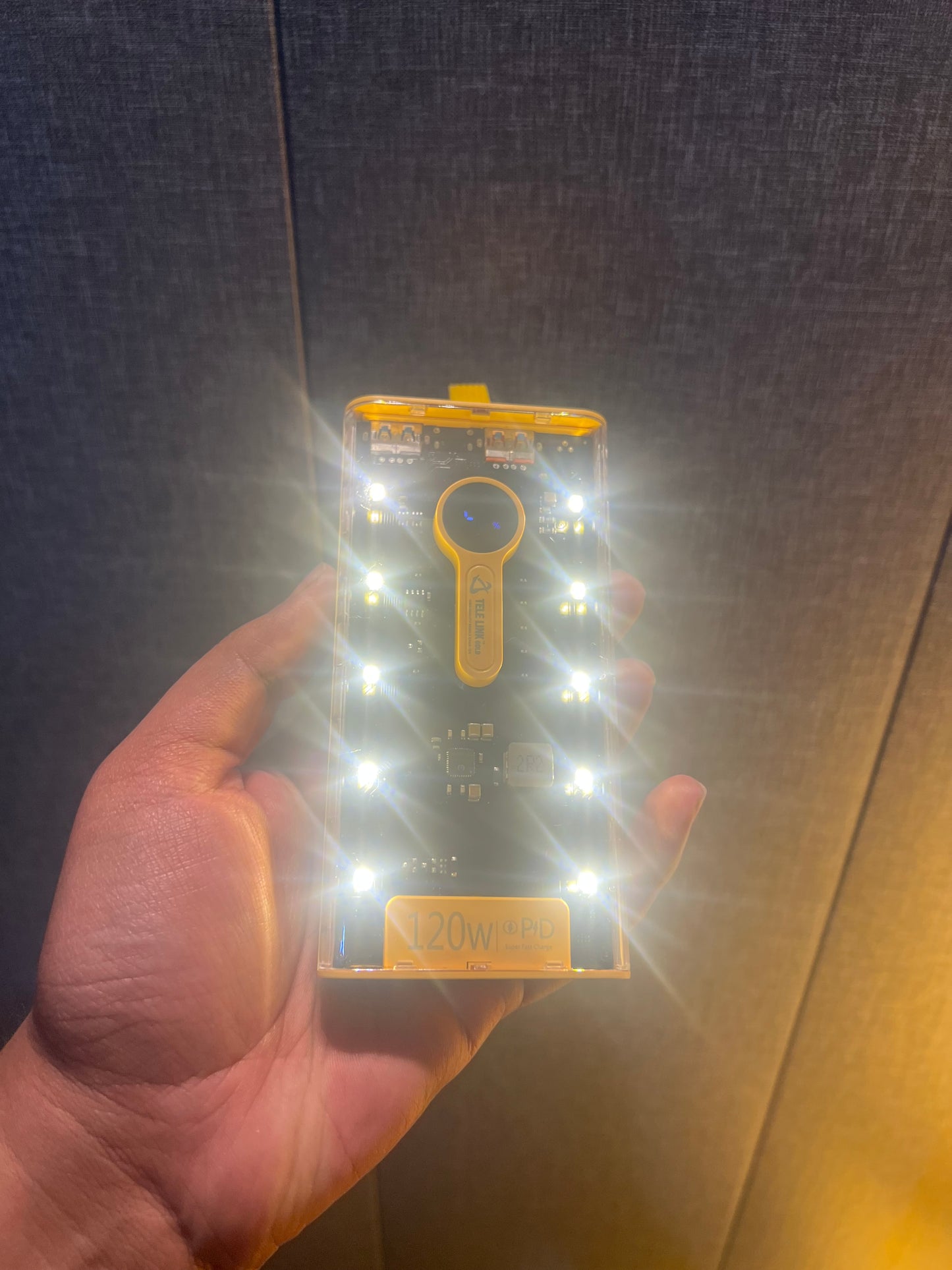 120W PD Super Fast Power Bank with Built in Cables and Flash Light