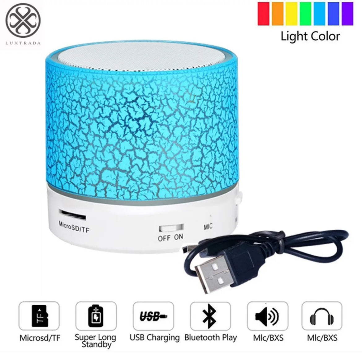 Mini Bluetooth Wireless Portable Speaker with LED Dancing Light & High Bass Sound