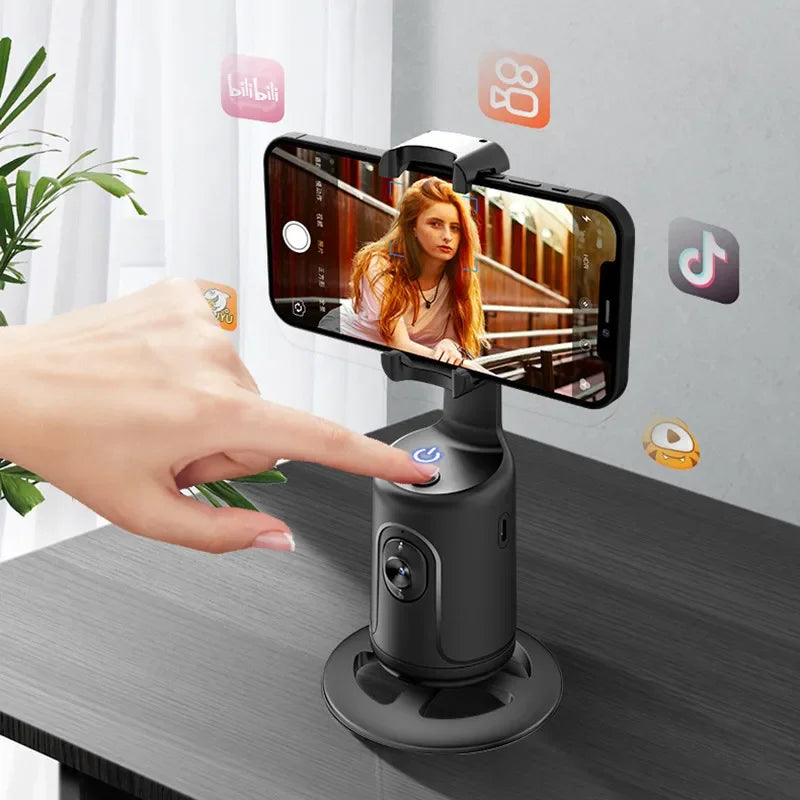 Phone Auto Face Tracking Gimbal Stabilizer 360° Rotation Desktop Handheld Gimbal Phone Tripod for Live Streaming