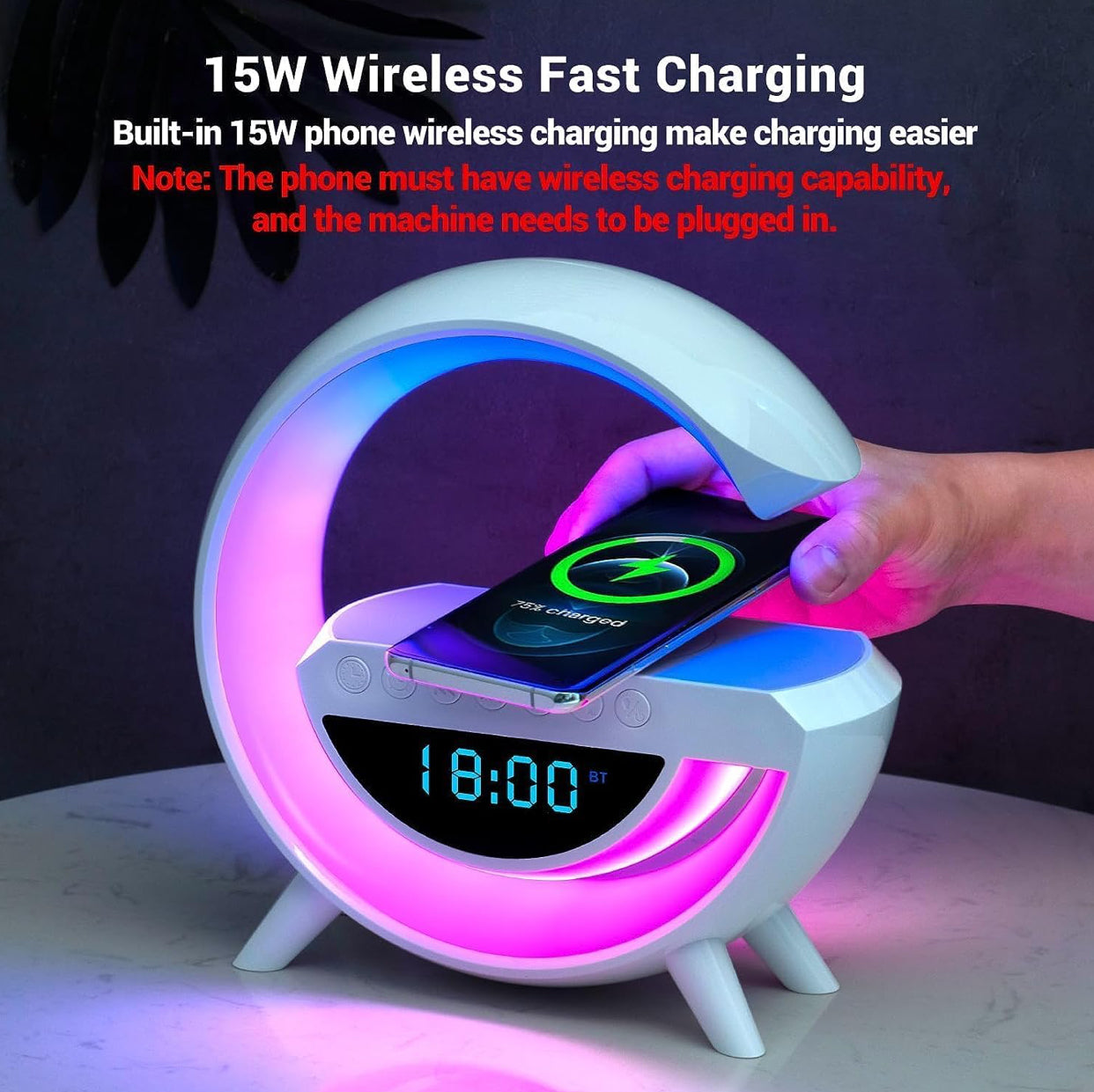 Wireless Charging Speaker RGB G Lamp ( BT-3401 G Plus )