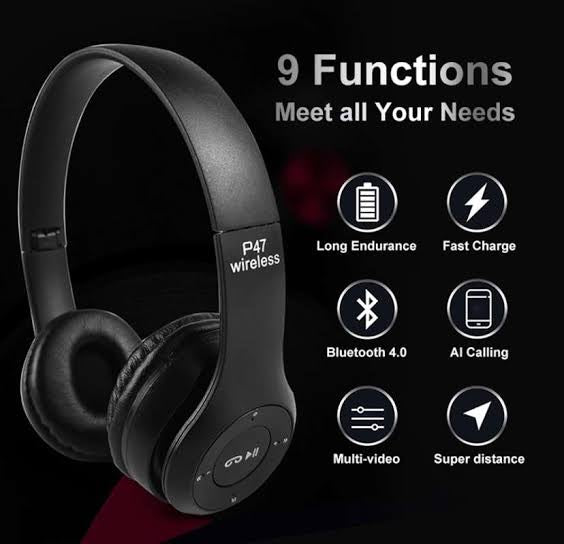 P47 Wireless Bluetooth Foldable Headset