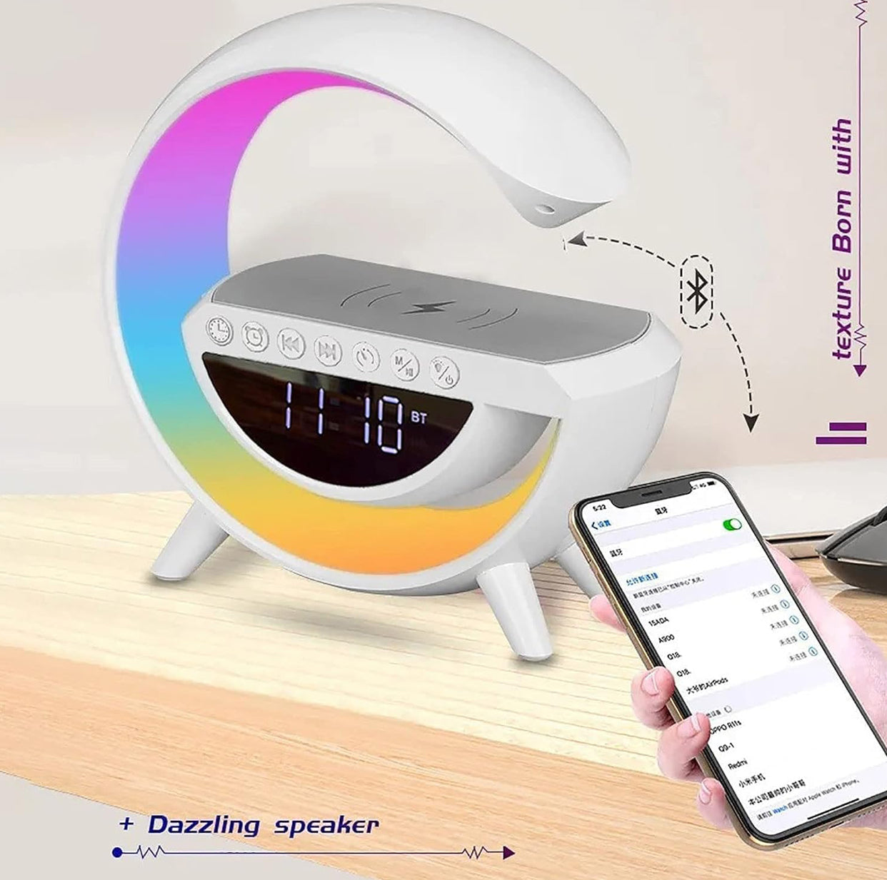 Wireless Charging Speaker RGB G Lamp ( BT-3401 G Plus )